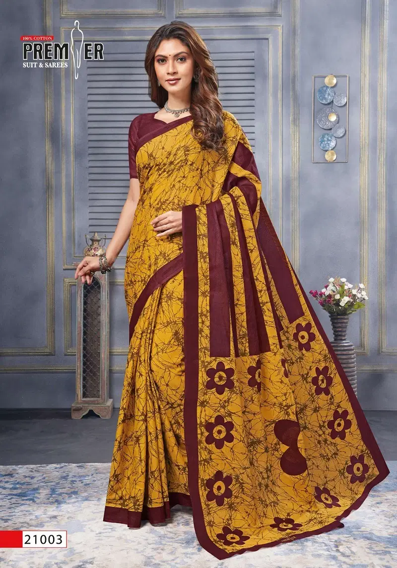 Saravani Vol 21 By Premier Cotton Printed Sarees Wholesale Shop In Surat